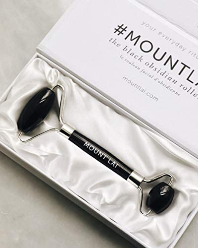 Mount Lai Warming Black Obsidian Facial Roller Massager | Facial Massage Roller to Detoxify and Purify