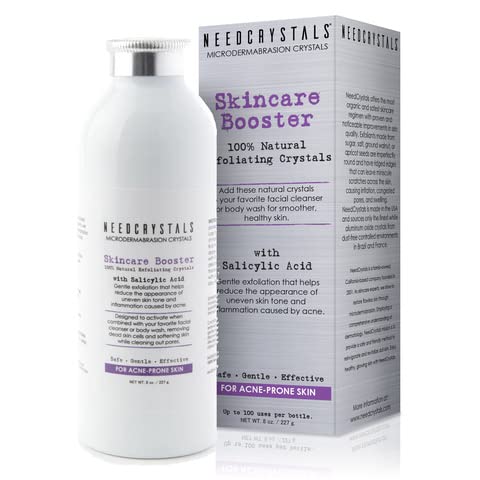 NeedCrystals Microdermabrasion Crystals DIY Facial Scrub. Natural Face Exfoliator for Dull or Dry Skin Improves Scars, Blackheads, Pore Size, Wrinkles, Blemishes & Skin Texture 4 oz. / 113 gr.