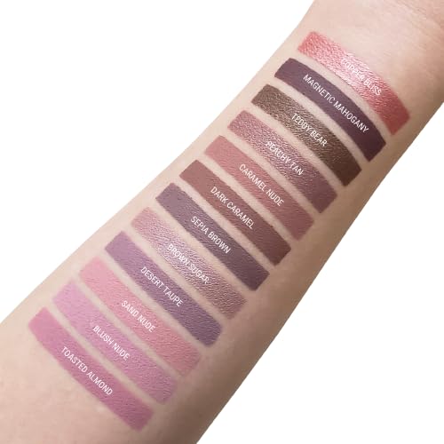 Aromi Matte Liquid Lipstick | Brown Nutmeg Lip Color, Long Wear, Transfer Proof, Paraben, Phthalate, + Gluten Free, Waterproof, Vegan (Dark Caramel)