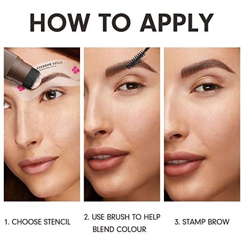 Eyebrow Stamp Stencil Kit for Older Women Dark Brown