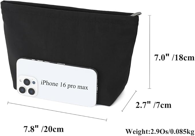 BBORGDC Premium Nylon Makeup Bag - Large Capacity Travel Cosmetic Pouch & Toiletry Organizer with Zipper, Ideal for Daily Use, Gifts, and On-the-Go Essentials