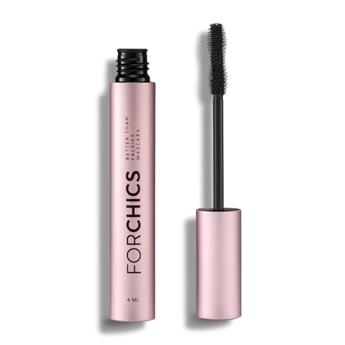 ForChics Nourishing Mascara - Growth and Strengthening Formula, Volumizing Black Lash Treatment with Antioxidants, Hormone-Free Lengthening Mascara for Thicker, Healthier Lashes