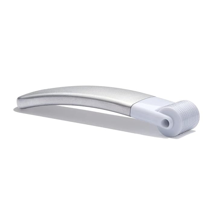 StackedSkincare Microneedling Skin Refining Tool with Replaceable 0.2mm Roller Head – Cosmetic Microneedling for Daily Use – Aluminum Handle for Smoother-Looking, Even Skin
