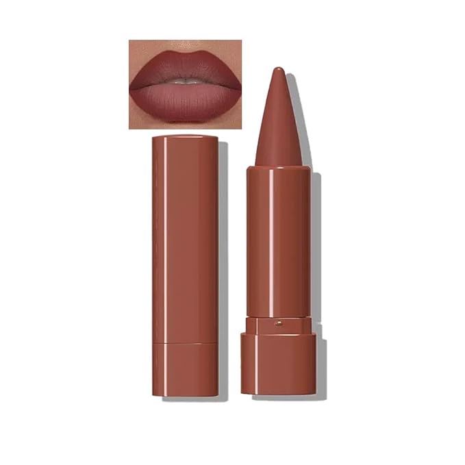 Mefyhtune 2-in-1 Gradient Dark Red Lip Liner & Lipstick, Waterproof Long Lasting Matte Lip Liner Pencil, Makeup Smudge proof lip liner with Cone Tip (02#-Smokey Rose)