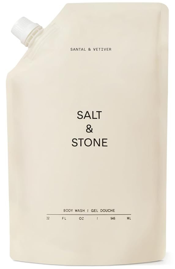 Salt & Stone Body Wash for Women & Men, Santal & Vetiver Refill 32 fl oz