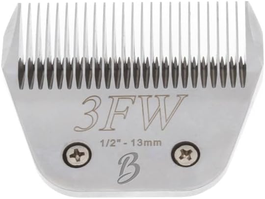 Bucchelli Detachable A Series 3 Wide Blade Dog Grooming Cut Length 1/2" / 13mm Japanese Carbonized Steel Dog Grooming Blades (Compatible A5 Series Clippers for Dogs Horses(B3FW)