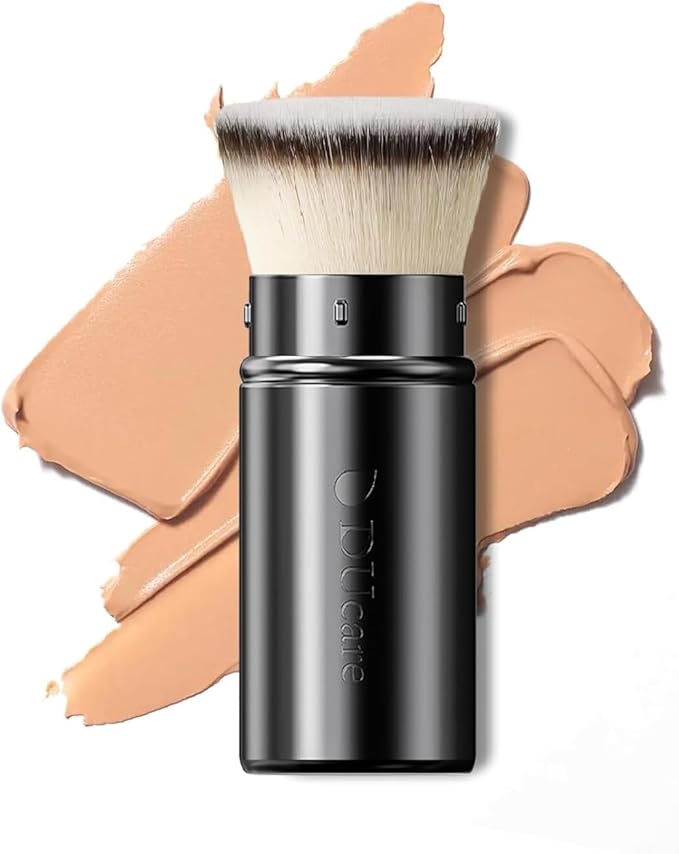 DUcare Self Tanner Brush Body Makeup Brush for Flawless Leg Makeup, Retractable Kabuki Foundation Brush for Face Body, Full Coverage Tanning Blend Applicator for Bronzer & Lotion Tan Mousse
