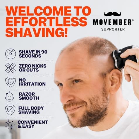 Freebird Electric Head & Body Hair Shaver - Mens Cordless Waterproof Razor with Rotary Blades (FlexSeries Pro, Shaver Kit)
