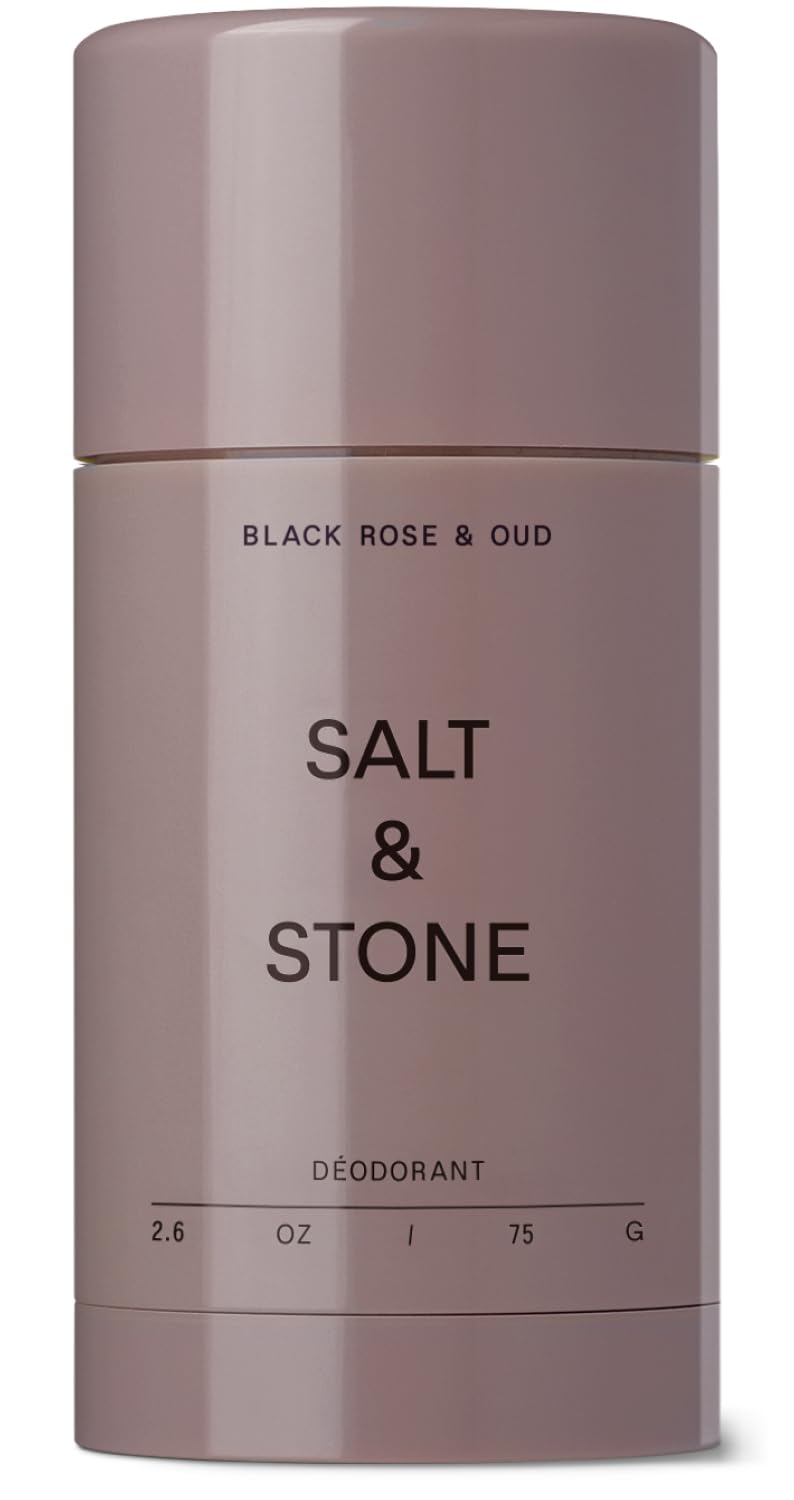 Salt & Stone Aluminum-Free Deodorant, Women & Men Black Rose & Oud 2.6 oz