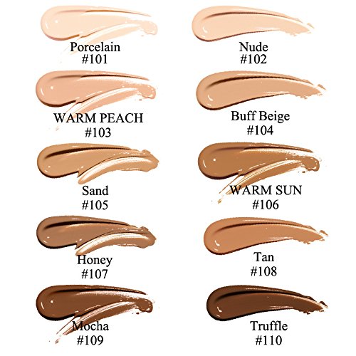 2 Pack PHOERA Foundation 102# Nude and 104# Buff Beige,Soft Matte Oil Control Liquid Foundation.