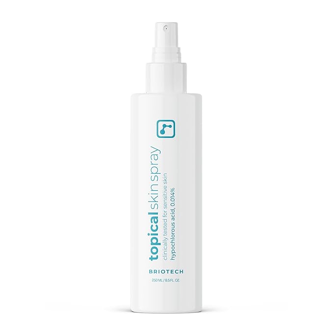 BRIOTECH Topical Skin Spray, Hypochlorous Acid Spray for Sensitive Skin, HOCl Facial Mist, Full Body Support Against Irritation, Calm Redness, Soothe Foot & Scalp, 8.5 oz (1 Pack)
