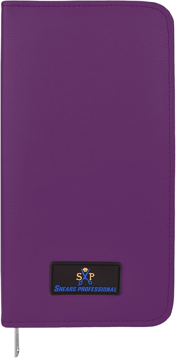 Shears Professional Leather 5 Scissor & Shear Storage Case for Hairstylist - Hairdresser -Scissor Holder Perfect for home-saloon use (Purple)