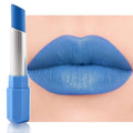 IATMOMOD Light Blue Cream Matte Lipstick Stick 16#, Longwear Full Coverage Velvet Lip Color, Waterproof Multi-Use Lip & Cheek Makeup for Party & Daily Wear, Labial con color mate para uso diario