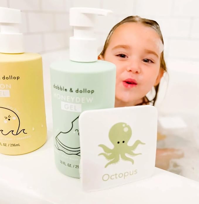 Dabble & Dollop Honeydew Melon Kids 3-in-1 Body Wash, Shampoo & Bubble Bath – Tear-Free, Gentle, Natural-Origin, Hypoallergenic and Safe for Sensitive Skin (10 fl oz, Pack of 2)