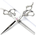 5.5/6 /7 Inch Knight Professional Japanese Hair Scissors Barber Scissors Set (7 inch 2pc-A)