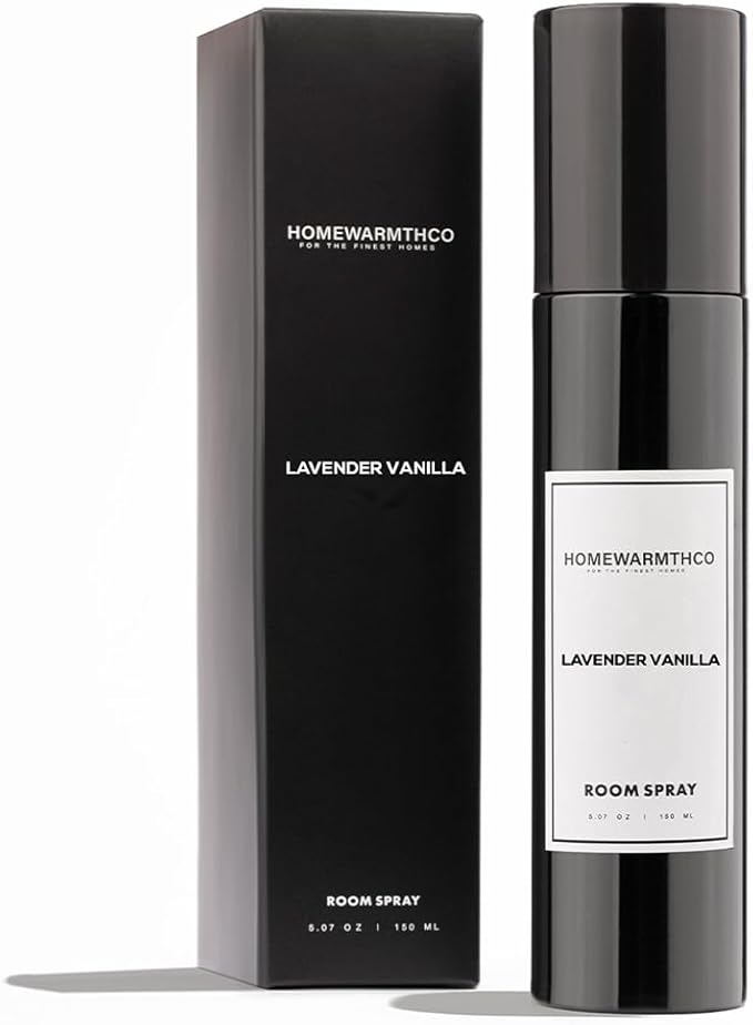 Lavender Vanilla Room Spray – 5.07 oz (150 ml) Scented Air Freshener Odor Eliminator Spray for Home, Office & Linen – Long-Lasting Linen Spray for Bedding, Pillows & Fabrics – Luxurious Home Fragrance