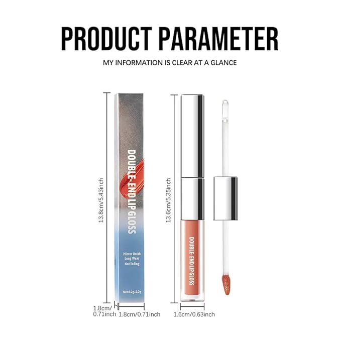 Hxssll Dual-Ended Lip Stain & Lip Oil – 2-in-1 Matte Color and Hydrating Gloss, Long-Lasting Non-Sticky Lip Tint, Nourishing Moisture & Glassy Shine for Day-to-Night Looks 01#
