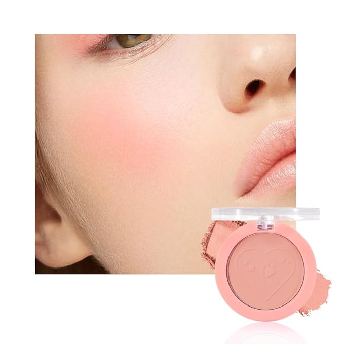 HHLTOH Matte Blush Powder for Cheeks, Cruelty Free Makeup – Long Lasting Natural Face Blusher Makeup, Lightweight Blendable Cheek Color Palette for Women All Skin Tones - #06 Nude Brown