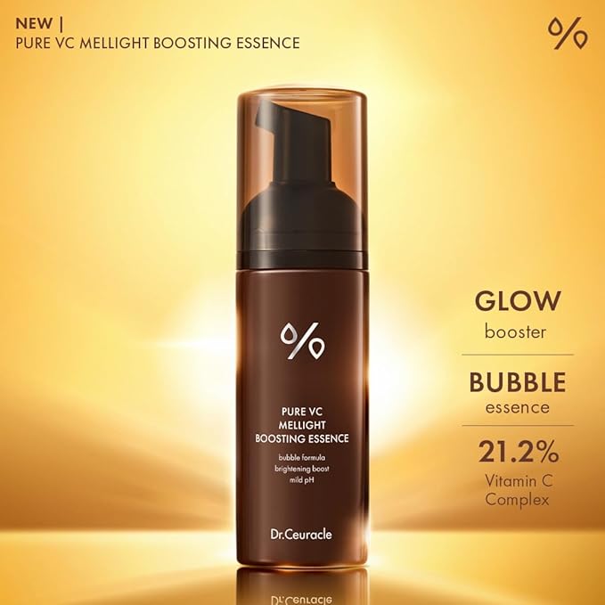 Dr.Ceuracle by leegeehaam Pure Vitamin C Mellight Boosting Essence (145ml / 4.90 fl. oz.) - Glowing Skin Facial Serum with Bubble Foaming Formula, Made in Korea