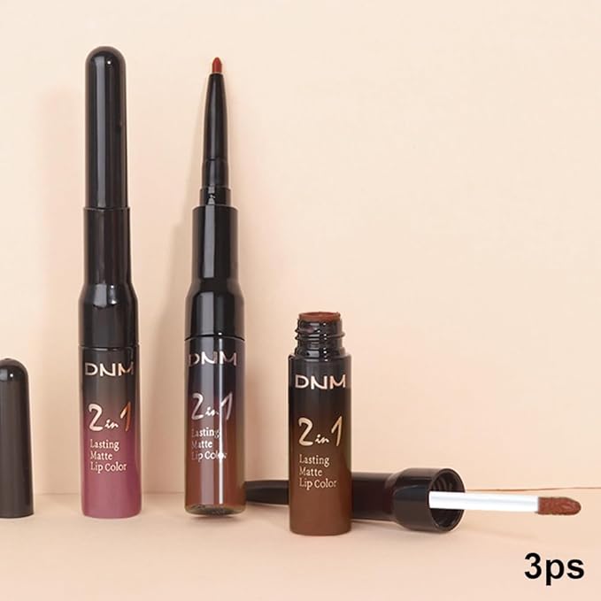 IATMOMOD 3Pcs 2 in 1 Pale Neutral True Nude Matte Lip Liner and Liquid Lipstick Stain Makeup Set for women, Long Lasting Smudge Proof Lip Tint Matte Finish Lip Gloss for All-Day Color Hold, Set30