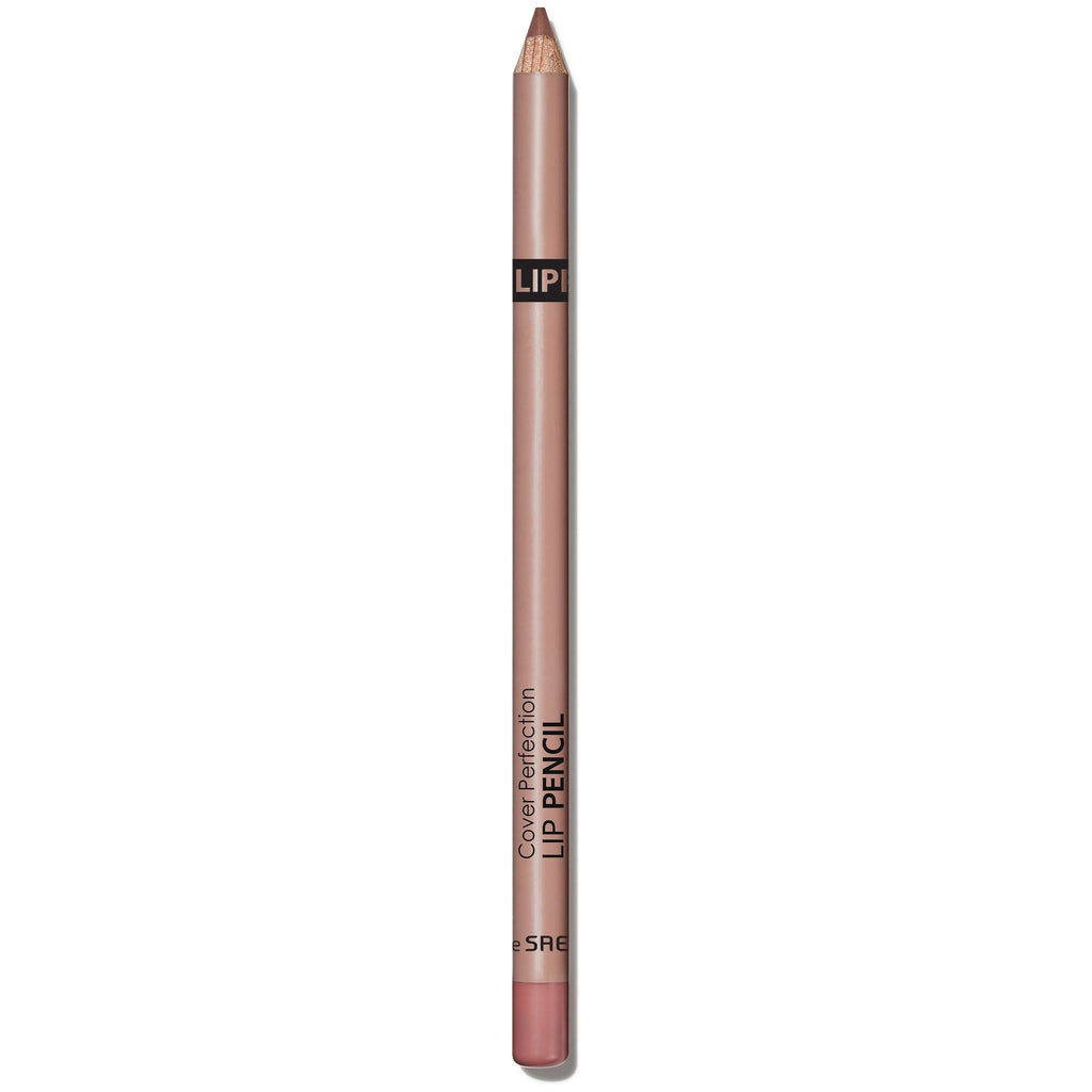 THESAEM Cover Perfection Lip Pencil - 04 Taro Mauve - Slim 4mm Lip Liner for Overlip Correction - Korean Makeup Lip Contouring Pencil Easy Blending Formula, 0.04oz