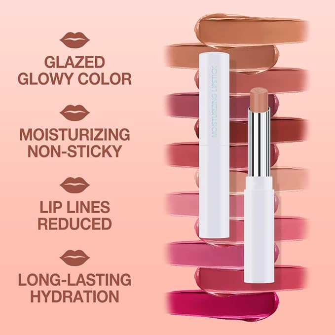 HHLTOH 1Pcs Tinted Lip Balm Moisturizing Lipstick – Waterproof Hydrating Matte Lip Balm for Women, Creamy Natural Color Stain for Dry Lips, Soft Matte Finish with Subtle Scent (#07 Almond Skin)