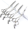 Sharonds 6/7 inch Professional Hair Cutting Scissors Set Hair Cutting Scissors Thinning Teeth Shears Set,Sliver Scissors,Barber,Salon,Hairdressing Scissors Kit,Japanese 440C Scissors (6-inch 4pc-A)