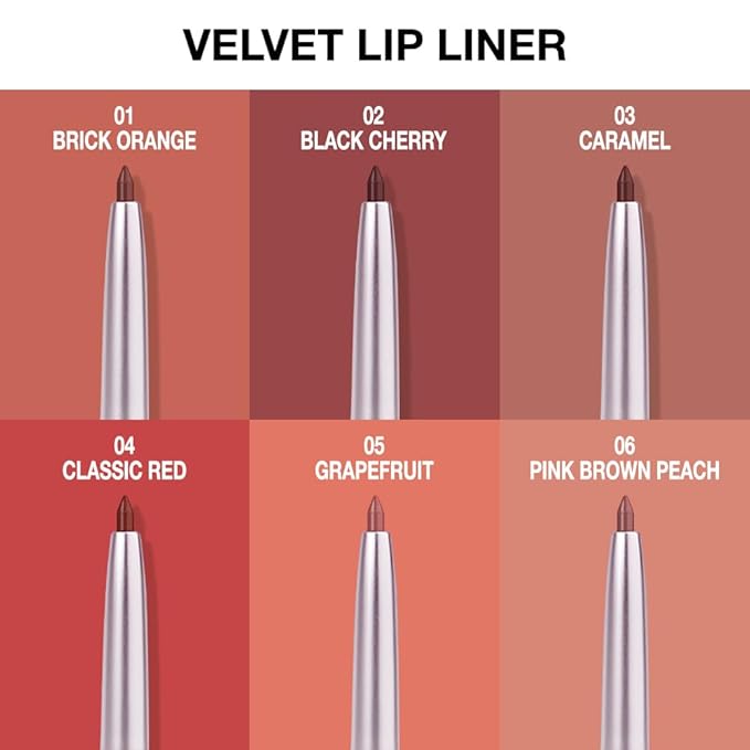 FeiCuiYun Retractable Lipliner Pencil Waterproof Makeup for Lip Liner and Eye Liner, Smooth and Creamy, Long Lasting Matte Finish, Vegan Beauty, Matte Velvet Pigmented Lip Liner (06#Peach Red, 1)