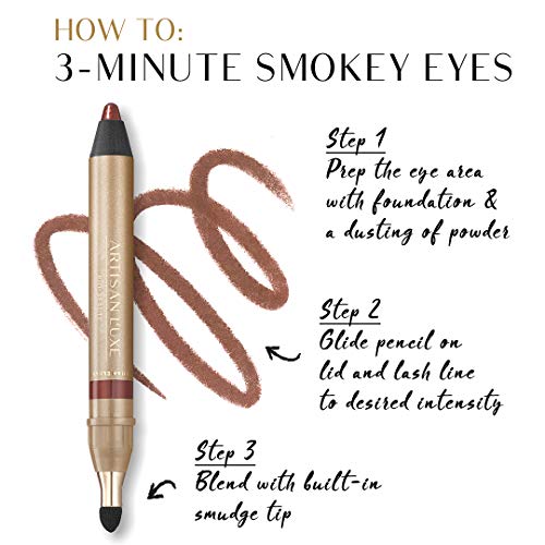 Artisan L'uxe Beauty Velvet Jumbo Shimmering Bronze Eyeliner with Free Sharpener | Blendable Makeup for Smokey Eyes - Waterproof Smudge Proof Pencil Eyeliner, Built-in Smudger & Long Lasting