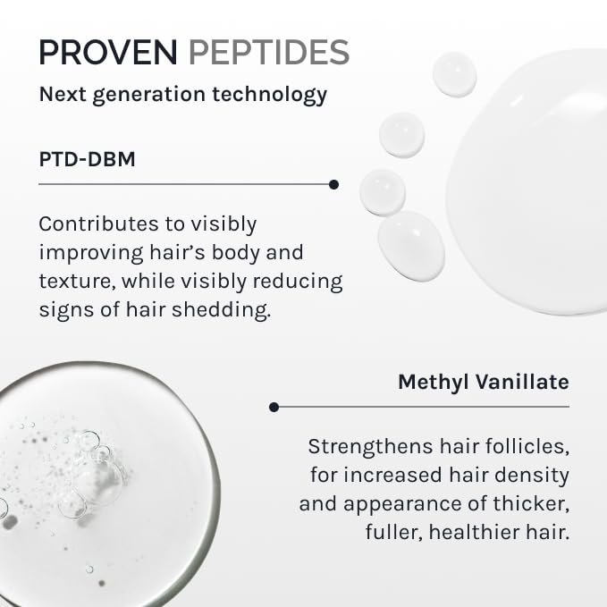 InfiniWell PTD-DBM Peptide Hair Serum for Fuller-Looking Hair - Scalp Treatment for Visible Growth & Follicle Renewal - Reinforce Restoration, Strand Integrity & Optimal Density (25 ml)