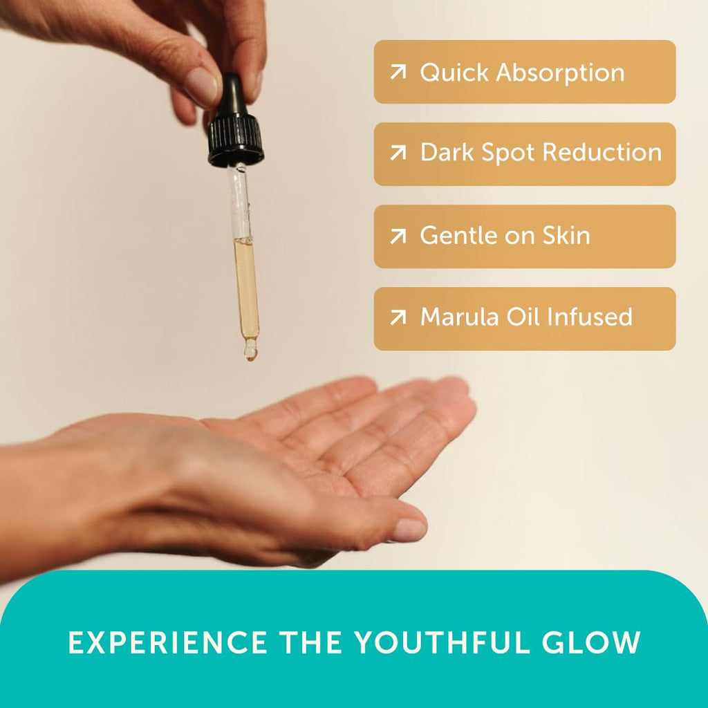 Mambino Organics Youth Glow Hydrating Serum, Vitamin C Face Serum with Marula, Rosehip Oil, Revitalizing Skin, Fades Dark Spots, Smooths Texture, Organic, Vegan, Skin Care, 1 fl oz