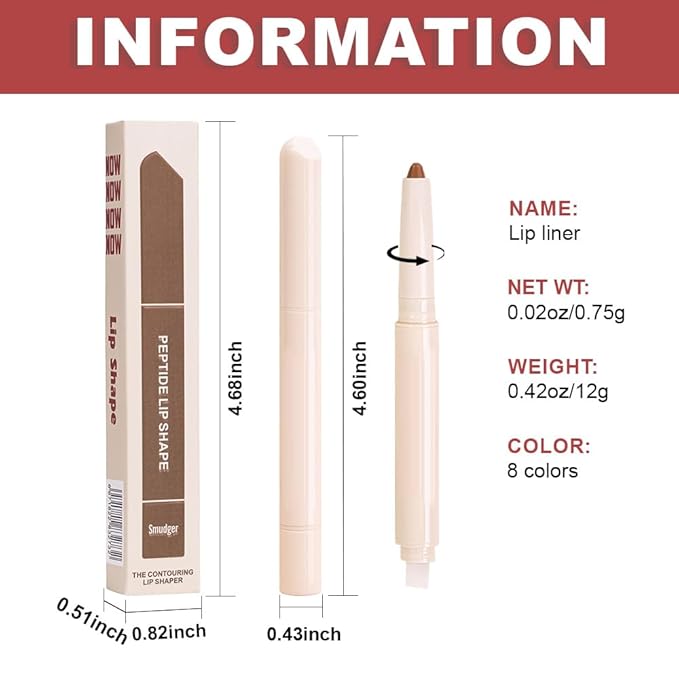 QIDSTERS Plump Matte Crayon Lip Liner Pencil, Maroon Lipstick Lip Liners for Women, 24 Hour Long-Lasting Lip Gloss Makeup, With Silicone Smudger for Define Contours & Sculpting Lip, 05