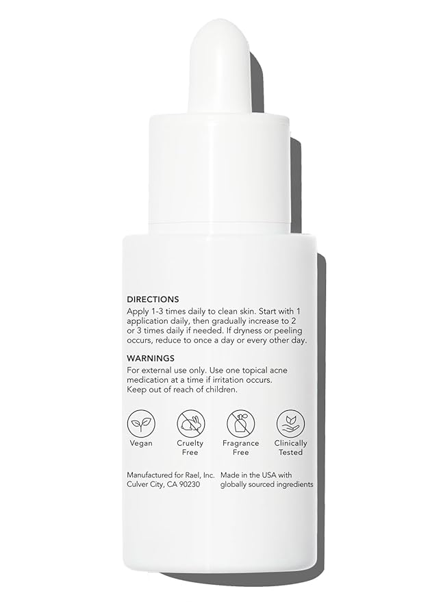 Rael Miracle Clear Serum with Salicylic Acid, Niacinamide, Zinc (1 fl oz)