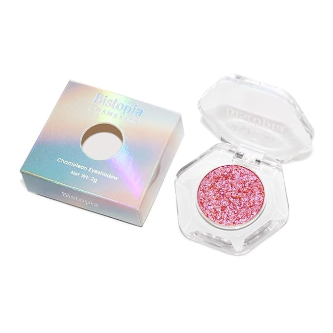 Bistopia Holographic Glitter Single Eyeshadow, Pearlescent Shimmer Metallic Cream Powder Eye Makeup, Blendable Long Lasting Waterproof, Multi-Use Face Highlighter, 2g (Oriel)