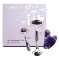 Mount Lai - The Amethyst Trio Calming Facial Set | Amethyst Face Roller and Gua Sha Set | Gua Sha Tools to Relieve Muscle Tension and Reduce Puffiness | Anti Aging Skin Care Sets for Women