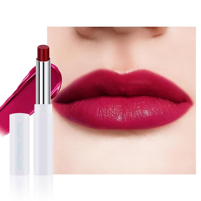 HHLTOH 1Pcs Tinted Lip Balm Moisturizing Lipstick – Waterproof Hydrating Matte Lip Balm for Women, Creamy Natural Color Stain for Dry Lips,Soft Matte Finish with Subtle Scent (#12 Berry Rose Red)