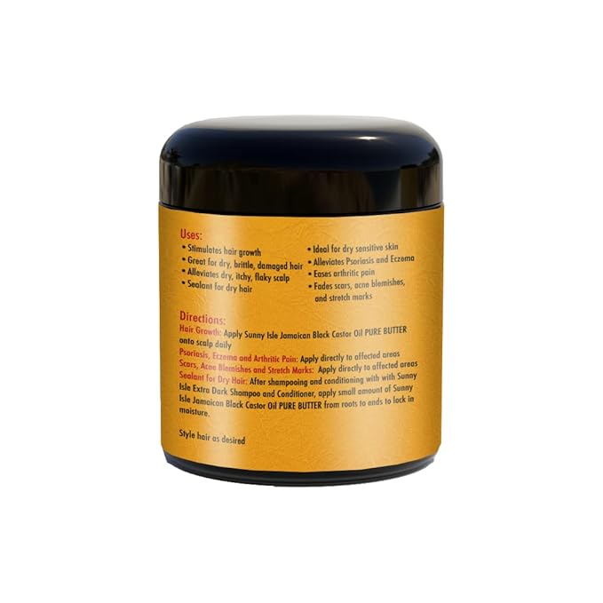 Sunny Isle Jamaican Black Castor Oil Pure Butter - Nourishing, Organic, Natural - 2 oz