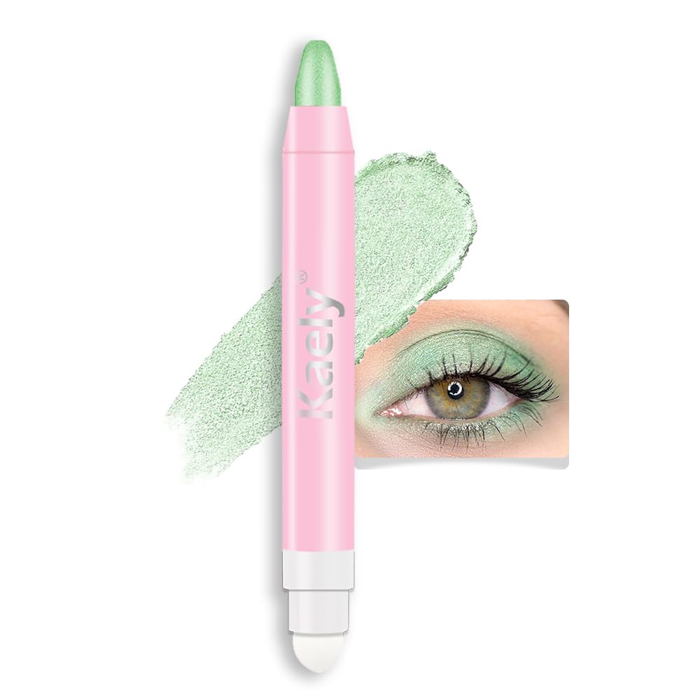Kaely 2in1 Cream Eye Shadow Brightener Sticks for Eyes, Pencil Eyeshadow Applicator Stick Waterproof Pigmented, Eye Shadow Palette Highlighter Makeup, sombras para ojos, 37 Rose Gold Shimmer