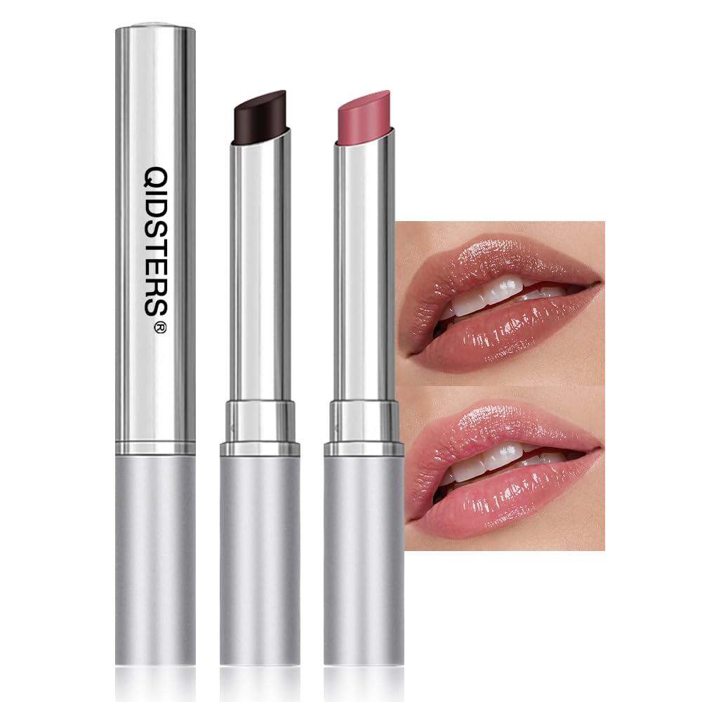 QIDSTERS 2Pcs Honey Lipstick Tinted Lip Balm, Sheer Hydrating Lip Stain for All Skin Tones, Natural Lightweight Lips Gloss Makeup for Women, Vegan & Cruelty-Free