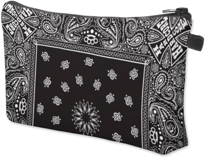 Loomifang Small Makeup Bag Cosmetic Bag for Women, Pretty Design Organizer Case with Zipper Closure, Lightweight and Water-Resistant Make Up Bag - 8.65"x 5.35" x 7.08"（Mandala Flowers）