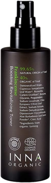Inna Organic Organic Frankincense Boosting REVITALIZING Toner, Anti-Aging, Soothing, Luxury Clean Beauty, Certified Organic, Alcohol-Free, 5 fl.oz.