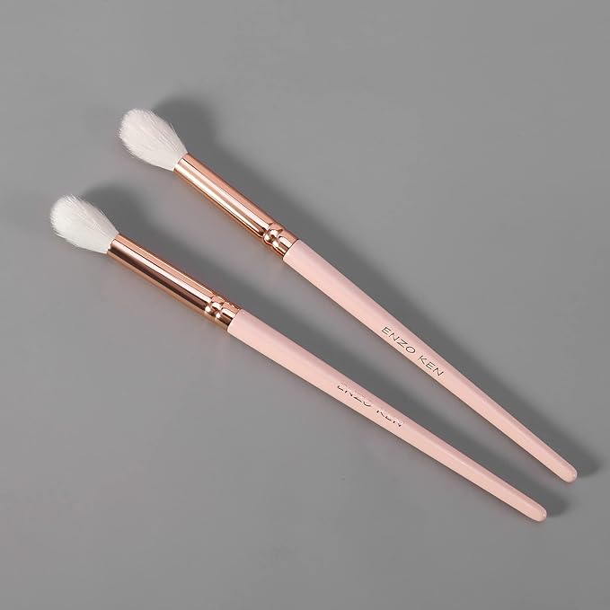ENZO KEN Natural Goat Hair Eyeshadow Brush, Large Blending Eye Shadow Brush, Eye Shadow Blending Brushes, Small Nose Contour Brush, Single Natural Hair Makeup Brush, Smudge Brushes