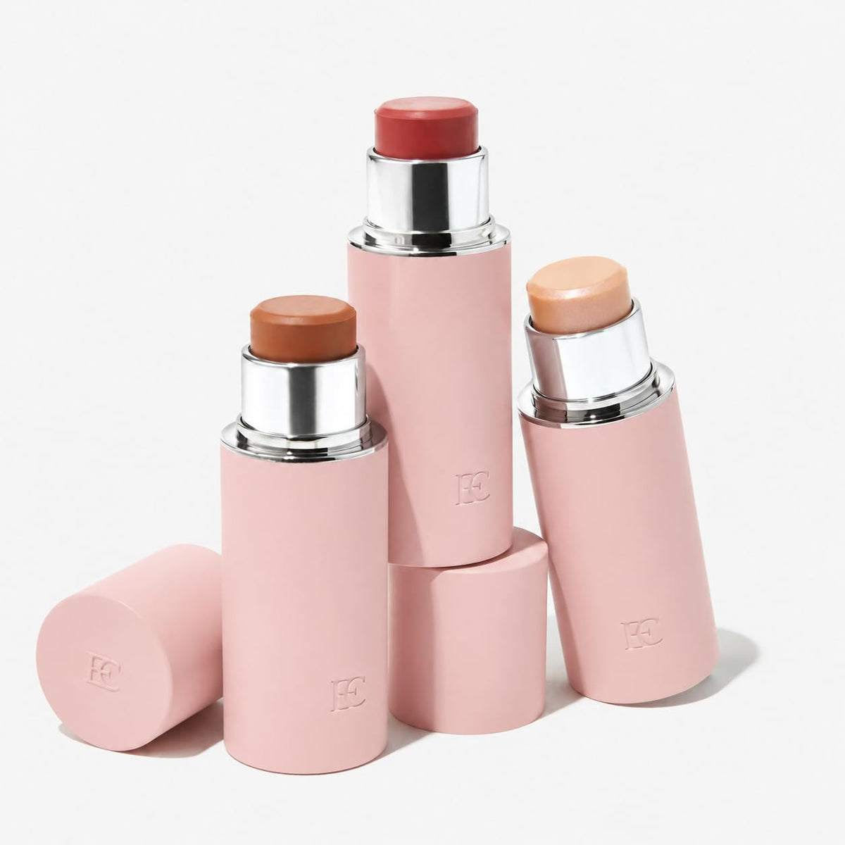 EarthsCure Glow Trio - 3 Piece Set: Bronzer, Blush, and Highlighter. Buildable Cream Sticks For a Luminous, Natural, and Youthful Look