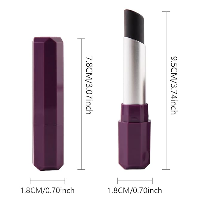 Dark Deep Purple Cream Matte Lipstick Stick 07#, Longwear Full Coverage Velvet Lip Color, Waterproof Multi-Use Lip & Cheek Makeup for Party & Daily Wear, Labial con color mate para uso diario