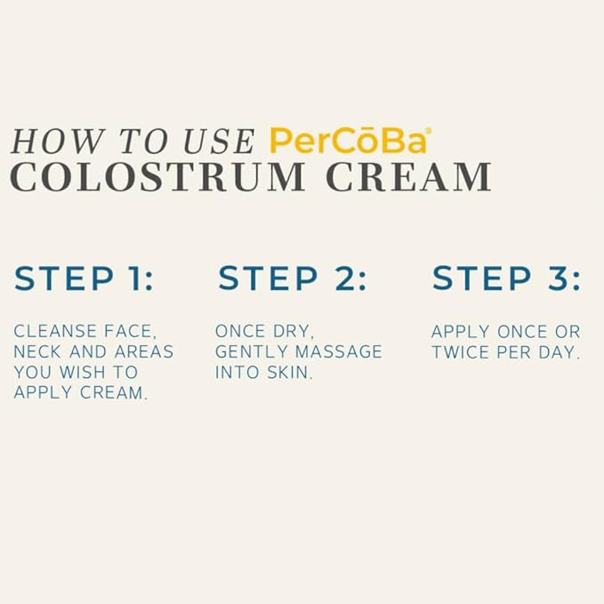 PerCōBa Colostrum Rejuvenating Cream - Anti-Aging Face, Neck & Hand Moisturizer with Vitamin A, E, and Jojoba - Non-Greasy Hydrating Cream for Radiant, Youthful Skin - 1.7 fl.oz.