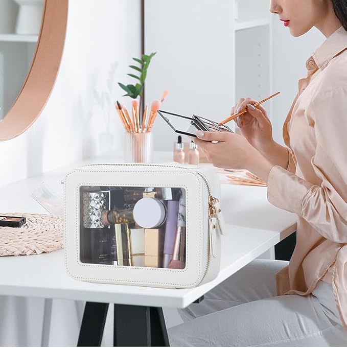 FASAOH Clear Makeup Bagswith Mini Cosmetic Bags,Travel Toiletry Bags for Women,Portable Cosmetic Bags Case, Transparent Waterproof Cosmetic Organizer Storage Bags for Women Men