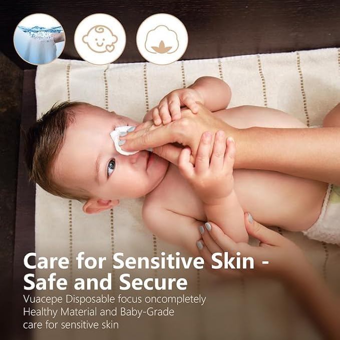 Face Towels Disposable Cotton Facial Towels,Biodegradable,100 Count
