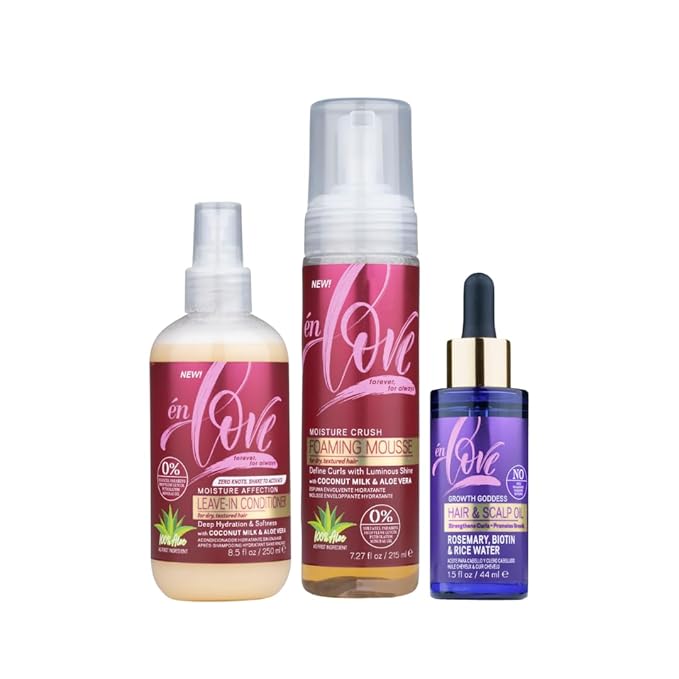 én Love Growth Goddess Hair & Scalp Oil – With Rosemary, Biotin, Organic Rice Water & Jamaican Black Castor Oil – Strengthens & Thickens Curls, Repairs Split Ends, Promotes Hair Growth – 1.5oz