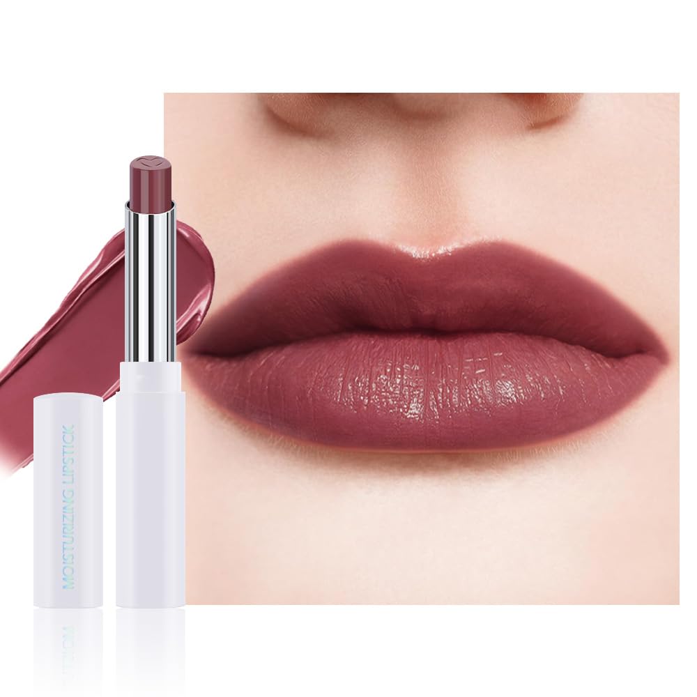 Deep Plum Tinted Lip Balm, Hydrating Sheer Soft Matte Finish Lipstick for Women, Creamy Natural Color Lip Tint Balm Lightweight And Non-greasy Lip Glow Long Lasting Waterproof for Dry Lips 04#