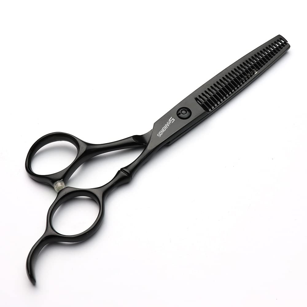 SHARONDS 6/7 Inch Professional 440C Hair Cutting Scissor Salon Hairdressing Thinning Shears Perfect for Barber and Home Use (6 in cut)